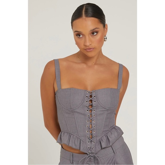 Lioness Tops - Lioness NWT Cuatro Corset in Slate - Size XL